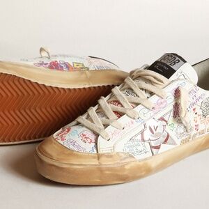 Golden Goose Super Stars - size 37 - Graffiti Print - NWT